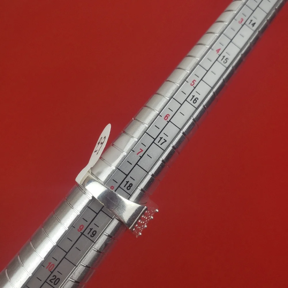 925 sterling‎ silver with Red / White zircon stones mens ring size 8 - Picture 12 of 12